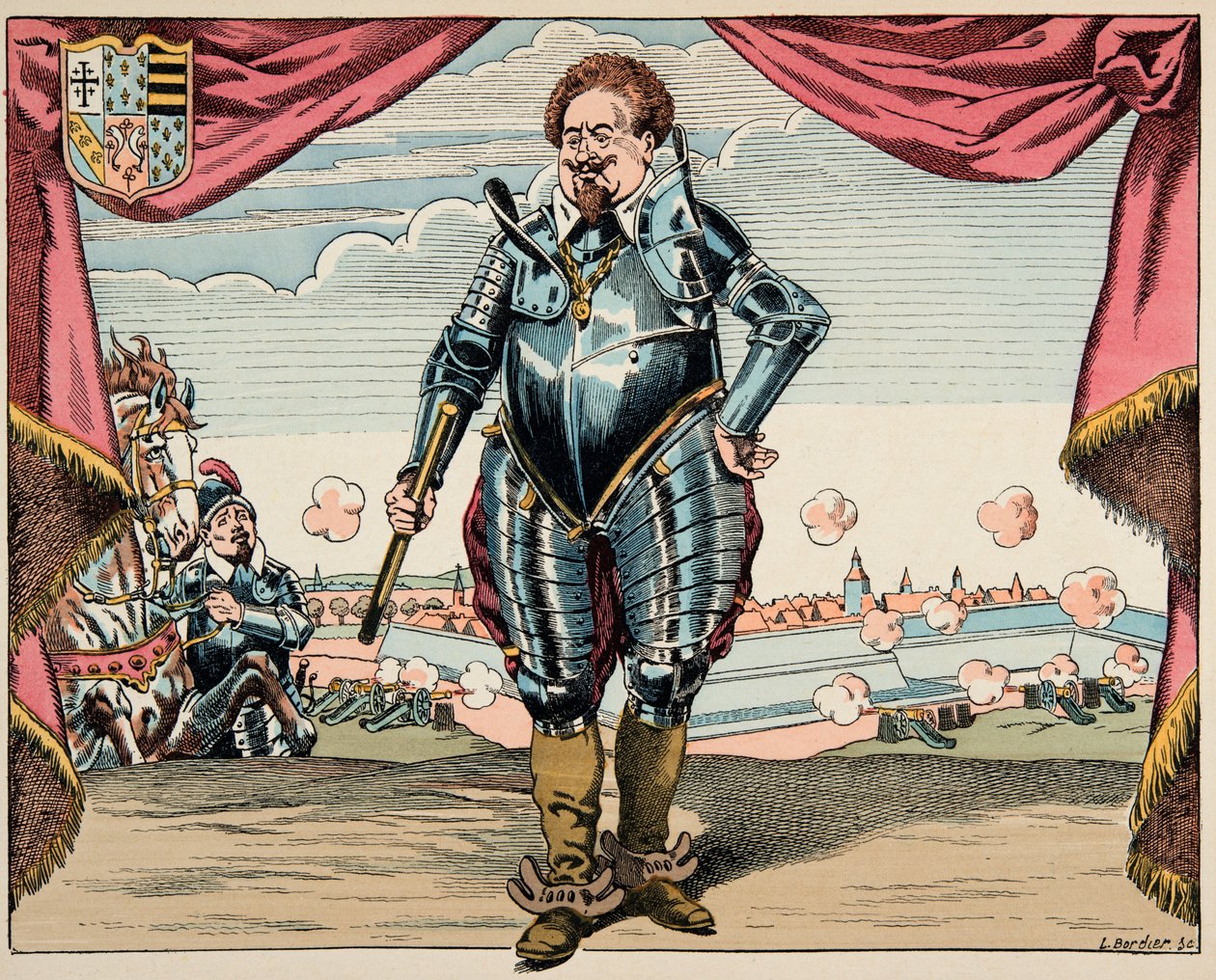 رسم توضيحي مأخوذ من كتاب "Le bon roy Henri" ، الذي رسمه جاك ماري جاستون أونفراي دي بريفيل ديت جوب (1858-1931): صورة شارل دي لورين (1554-1611) ، دوق ماين ، القائد العسكري للرابطة ، العدو هنري الرابع - مجموعة خاصة بواسطة اسم مستعار لـ Onfray de Breville Jacques Job