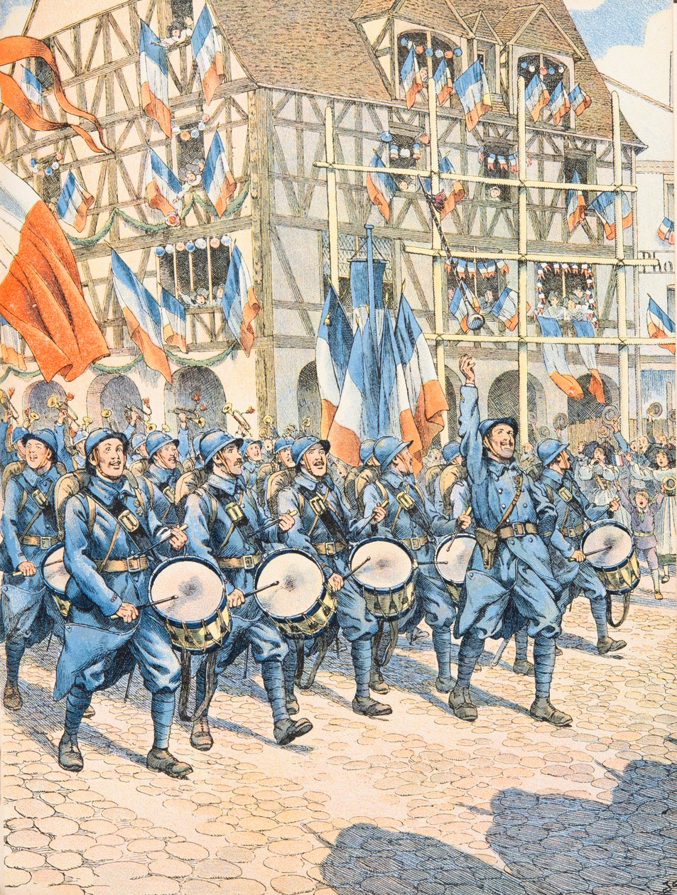 Jacques Marie Gaston Onfroy de Breville dit JOB (1858-1931) - French military victorious in a village in Alsace during the First World War, Private Collection بواسطة اسم مستعار لـ Onfray de Breville Jacques Job