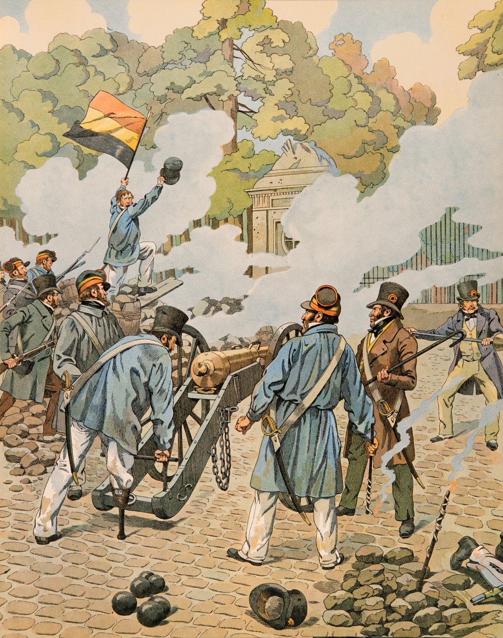 جاك ماري جاستون Onfroy de Breville dit JOB (1858-1931) - تاريخ بلجيكا: يقول جان جوزيف شارلييه (1794-1866) إن الساق الخشبية توجه قطعة مدفعية ضد القوات الهولندية التي تم قتلها في حديقة بروكسل في سبتمبر 1830 ، خاص العقيد بواسطة اسم مستعار لـ Onfray de Breville Jacques Job