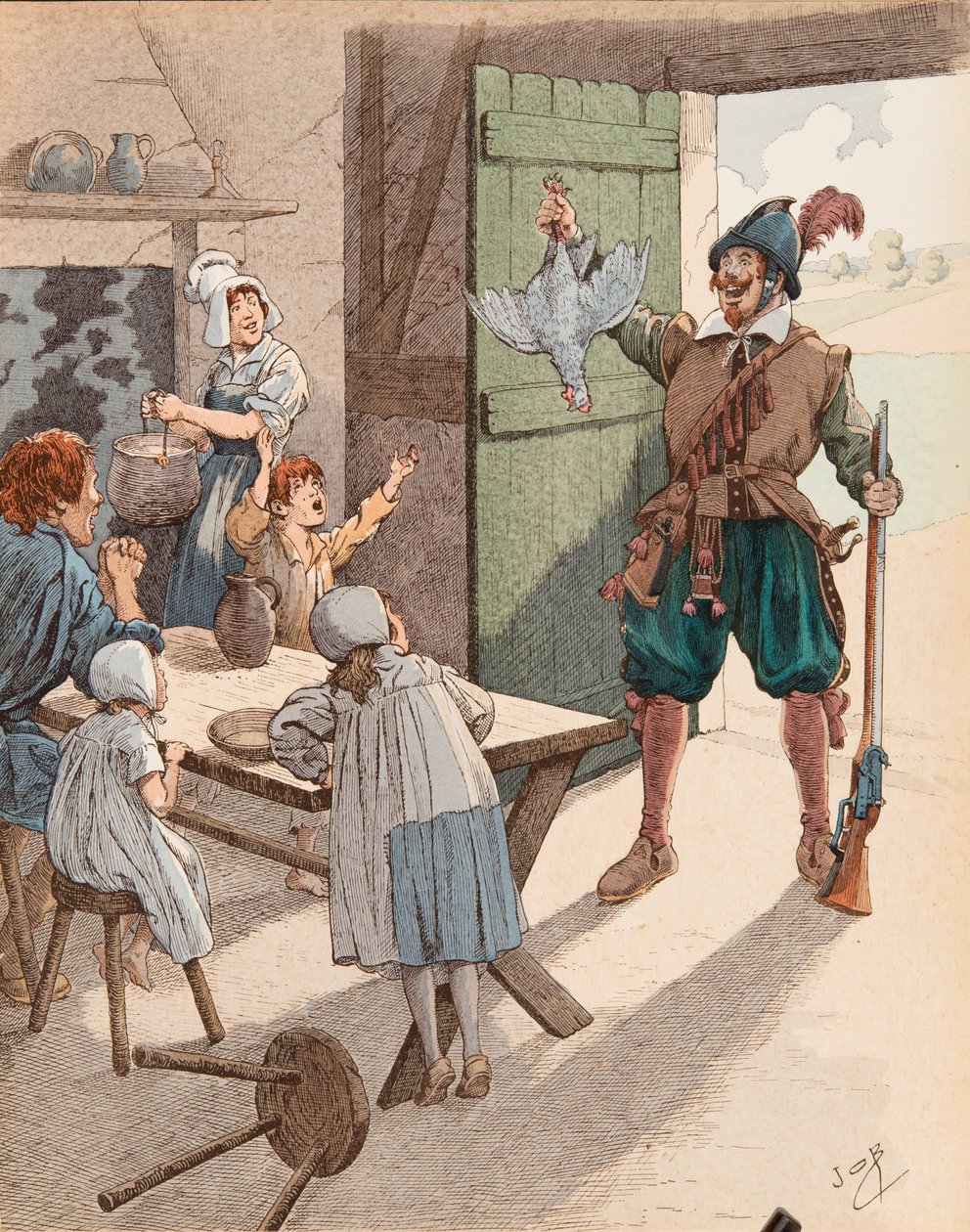 جاك ماري جاستون Onfroy de Breville dit JOB (1858-1931) - وعاء La hen au في زمن Henri IV (1553-1610) ، مجموعة خاصة بواسطة اسم مستعار لـ Onfray de Breville Jacques Job