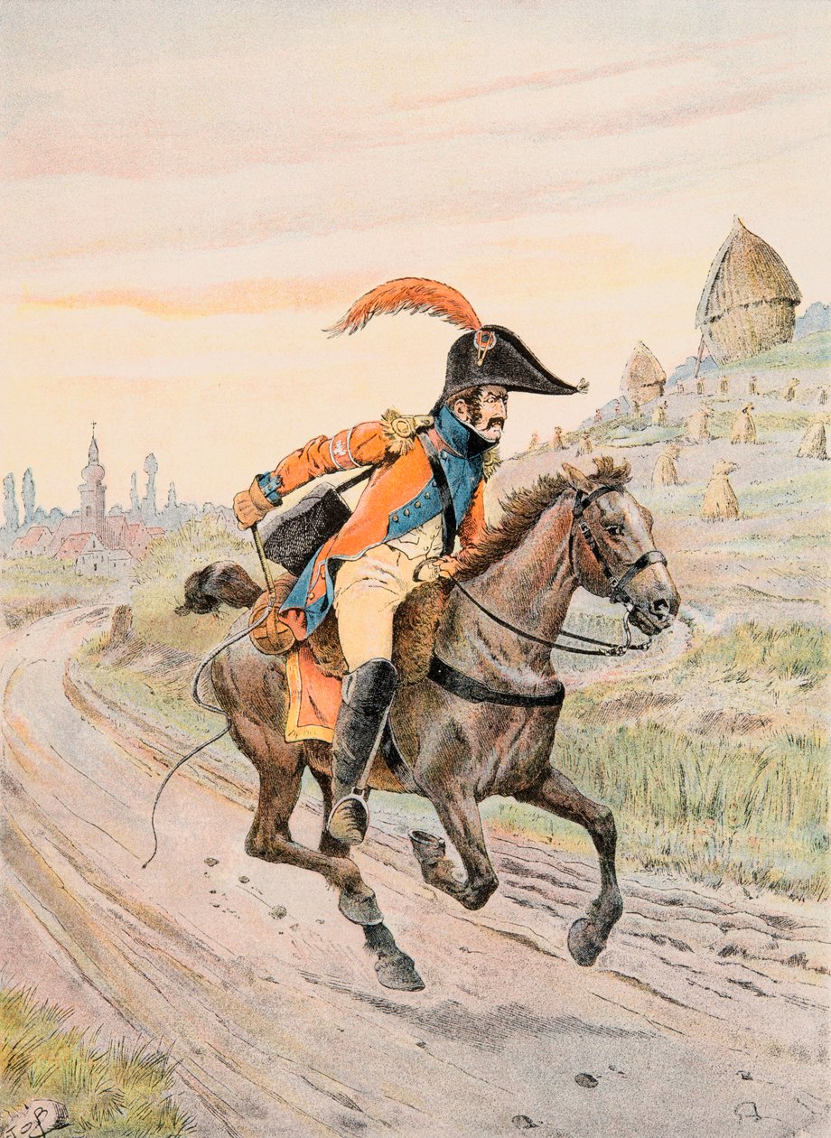 جاك ماري جاستون Onfroy de Breville dit JOB (1858-1931) - زي القوات الفرنسية في جميع الأوقات: Courier du Prince de Neuchatel under the First Empire، Private Collection بواسطة اسم مستعار لـ Onfray de Breville Jacques Job