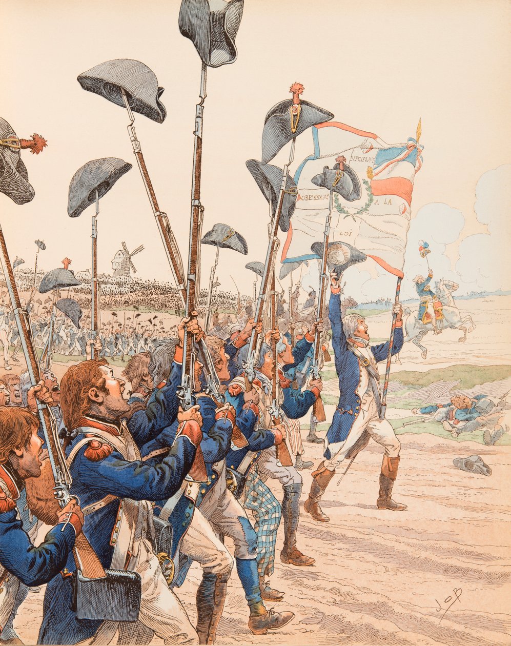 Jacques Marie Gaston Onfroy de Breville dit JOB (1858-1931) - The Battle of Valmy in 1792 during the French Revolution Wars, Private Collection بواسطة اسم مستعار لـ Onfray de Breville Jacques Job