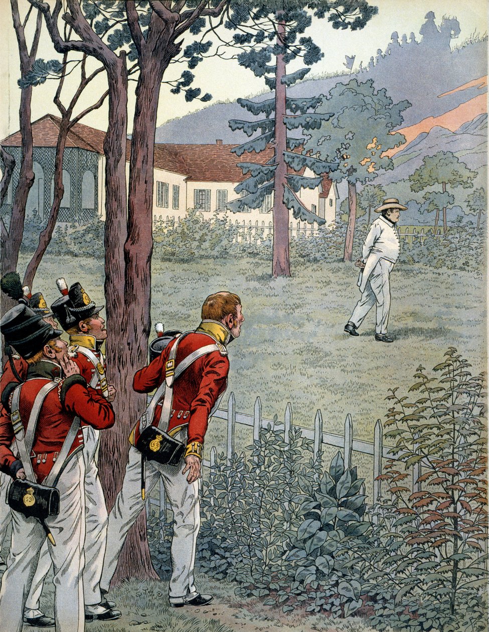 Napoleon I Bonaparte (1769-1821) under the astonished gaze of the British army in captivite on the island of Saint Helene (Sainte-Helene) بواسطة اسم مستعار لـ Onfray de Breville Jacques Job