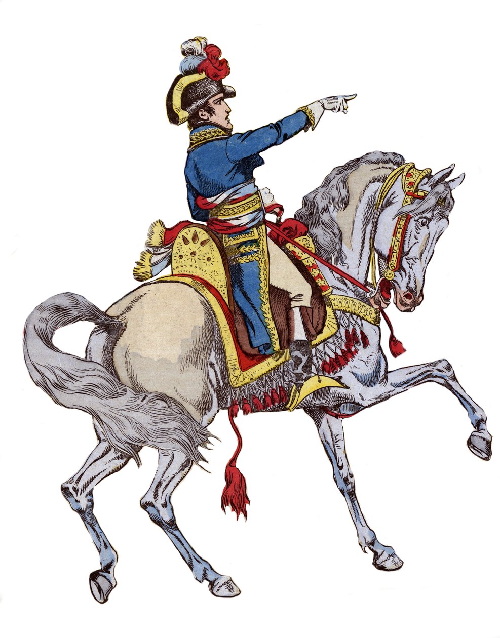 نابليون على ظهور الخيل - الطباعة الحجرية بواسطة Job (Jacques Onfroy de Breville) من "" Le Grand Napoleon des Petites Enfants "" "1893 بواسطة اسم مستعار لـ Onfray de Breville Jacques Job