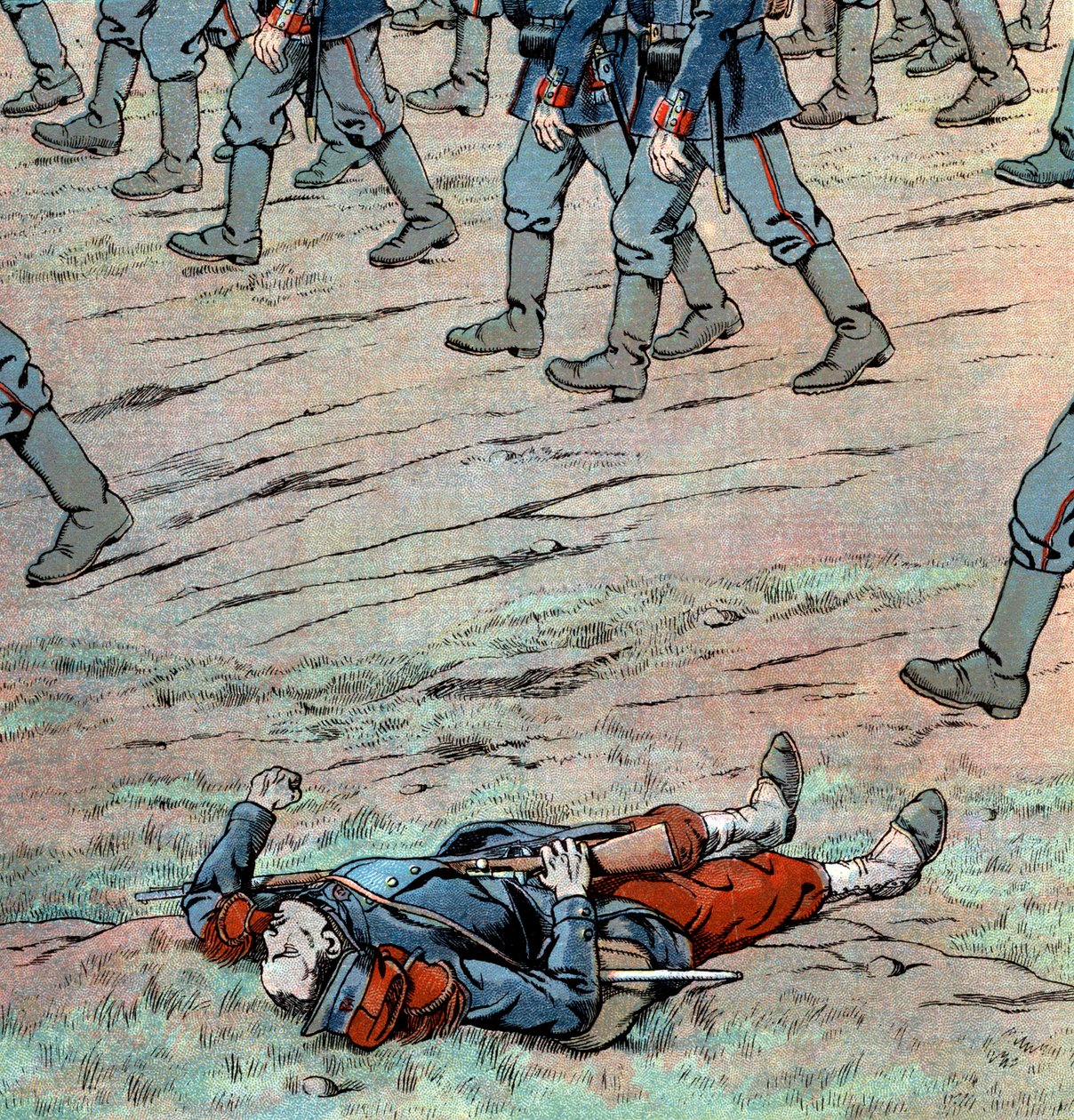 البروسيون يغزون فرنسا: جندي فرنسي ميت بواسطة اسم مستعار لـ Onfray de Breville Jacques Job