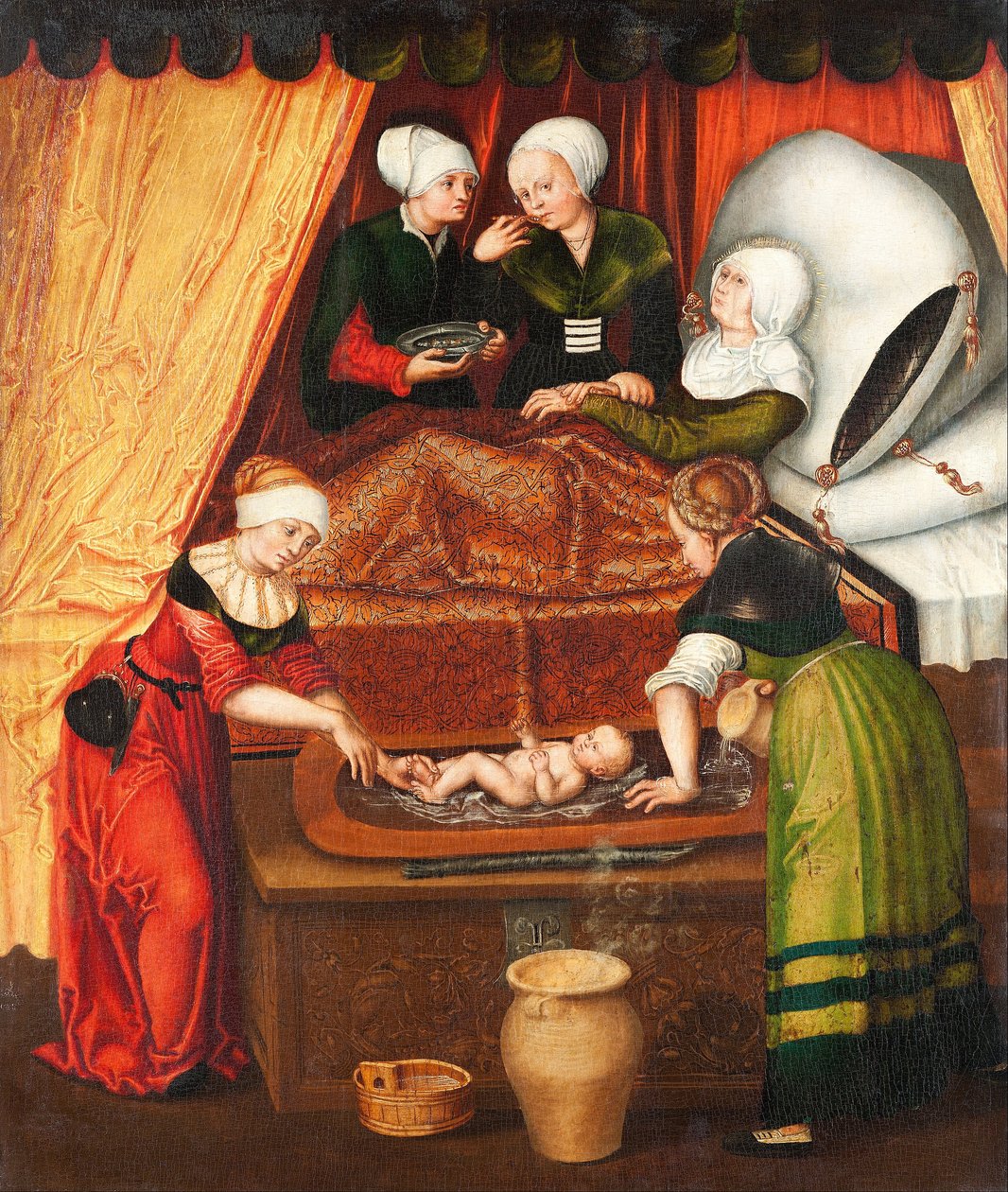 ولادة مريم العذراء ، 1518 بواسطة ورشة لوكاس كراناش الأكبر