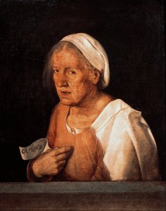 La Vecchia (The Old Woman) after 1505 (oil on canvas) بواسطة جيورجيون