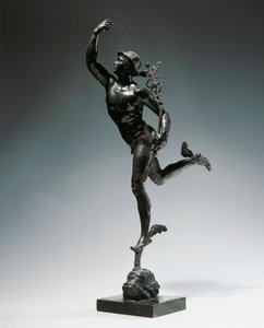 إيطاليا ، ميلان ، منطقة توسكانا ، تمثال صغير من البرونز لـ Flying Mercury بواسطة Giambologna
