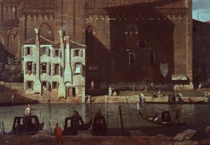 محكمة الحجارة في كامبو (ساحة) سان فيدال وكنيسة سانتا ماريا ديلا كاريتا ، ج 1725 (زيت على قماش)