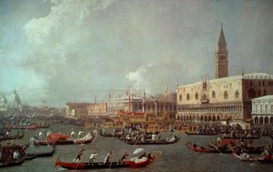 عودة بوكينتور إلى الرصيف في يوم الصعود ، حوالي عام 1760 ، بواسطة قناة جيوفاني أنطونيو المعروفة باسم كاناليتو (1697-1768) ، زيت على قماش