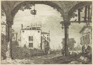 Le Portico a la Lanterne ، حوالي عام 1744 (حفر) بواسطة كاناليتو