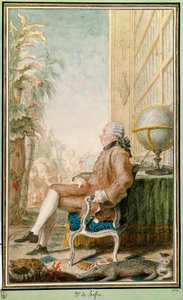 صورة لجورج لويس لوكلير ، كونت بوفون (1707-1788) ، عالم طبيعة ، مراقب حديقة جاردين دو روي. لوحة مائية من تصميم لويس كاروجيس كارمونتيل (1717-1806). كريمة مخفوقة حلوة. متحف كوندي بواسطة كارمونتيل