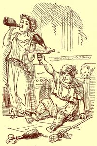 مجموعة Bacchanalian ، من مزهرية قديمة جدًا ، رسم توضيحي من `` The Comic History of Rome 
