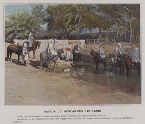 Dairos أو Gendarmes Indigenes (صورة ملونة) بواسطة (بعد) مصور فرنسي
