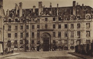 المدخل الرئيسي لمدرسة ليسيه لويس لو جراند في عام 1887 (صورة b / w) بواسطة (بعد) مصور فرنسي