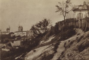 حدائق مونمارتر مع مطحنة Blute-fin حوالي عام 1860 (صورة بالأبيض والأسود) بواسطة (بعد) مصور فرنسي