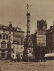 Place du Chatelet ، النافورة في مكانها الأصلي (صورة بالأبيض والأسود) بواسطة (بعد) مصور فرنسي