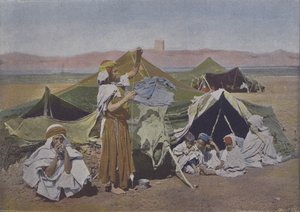 تحت الخيمة (صورة ملونة) بواسطة (بعد) مصور فرنسي