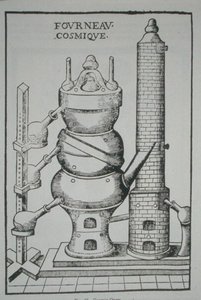الفرن الكوني ، من "La Theotechnie Ergocosmique" لأنيبال بارليت (1653) موضحة في تاريخ السحر الذي نُشر في أواخر القرن التاسع عشر (litho) بواسطة (بعد) المدرسة الفرنسية