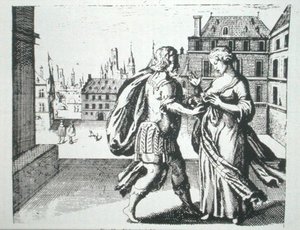 محادثة سرية ، مأخوذة من 'Azoth' بقلم Basil Valentine (1659) موضحة في تاريخ السحر الذي نُشر في أواخر القرن التاسع عشر (litho)