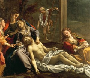 الرثاء على المسيح الميت ، حوالي 1524 ، بواسطة أنطونيو أليجري ، المعروف باسم كوريجيو (1489-كاليفورنيا 1534) ، زيت على قماش