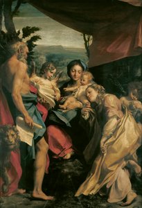 مادونا مع القديس جيروم (اليوم) لأنطونيو أليجري ، المعروف باسم كوريجيو (1489-كاليفورنيا 1534) ، زيت على قماش ، 205 × 141 سم ، حوالي 1528