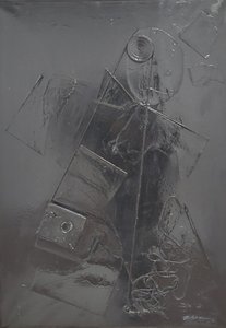 جي سي ريكاردي، كومبوستيون رقم 2، 1977، وسائط مختلطة على قماش، 60x80، اربينو، مؤسسة أمبرتو ماستروياني، إيطاليا.