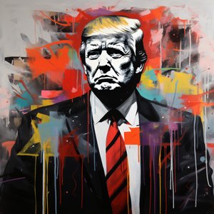 رسم دونالد ترامب على الجرافيتي وفن الشارع، على الإنترنت، ملصق مطبوع بجودة عالية بواسطة فشتالي عبد الرحيم