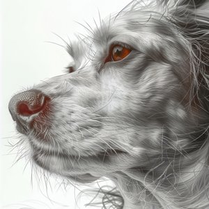 تصغير صورة كلب بورتريه بالأبيض والأسود رسم بسيط بالأسود والأبيض، مطبوعات ديكور المنزل على الحائط بواسطة فشتالي عبد الرحيم