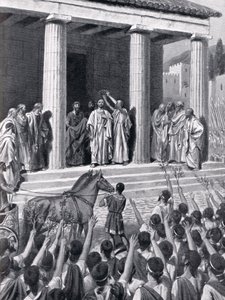 تكريم Themistocles في Sparta ، التوضيح من `` تاريخ الأمم هاتشينسون &39;&39; ، 1915