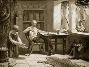 زينوفون يملي تاريخه ، التوضيح من `` تاريخ الأمم هاتشينسون &39;&39; ، 1915