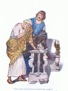 Timon bade the kind hearted steward take comfort (Timon of Athens), from Tales from Shakespeare pub. by Ward Lock & Co Ltd بواسطة جاكسون