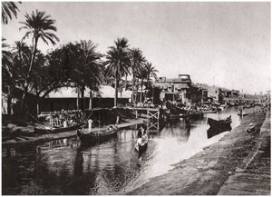 خور أشر يؤدي إلى شط العرب ، البصرة ، العراق ، 1925.