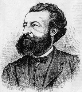 صورة لألريش دي فونفيلي (1833-1911) ، الصحفي والأدب الفرنسي - نقش بواسطة ليموت عام 1870 بواسطة ليموت