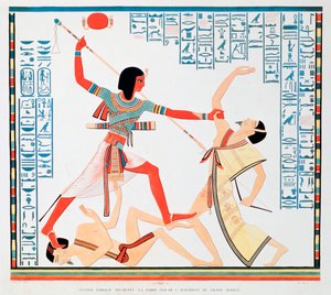 المشهد الثاني على الجدار الجنوبي من الداخل للمعبد الكبير في أبو سمبل ، 1888 بواسطة مضرب