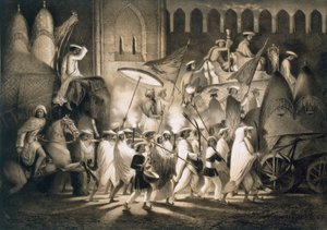 دلهي: Cortege and Retinue of the Great Moghul، pub. 1858.