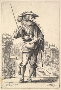 تحول رجل برأسه نحو اليمين في ملفه الشخصي ، مرتديًا قبعة مرقمة و ... ، 1629. بواسطة إبراهيم بوس