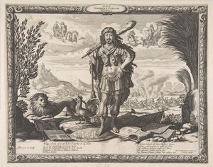 إعلان الحرب على إسبانيا من قبل لويس الثالث عشر: الملك مثل هرقل ، كاليفورنيا. 1635. بواسطة إبراهيم بوس