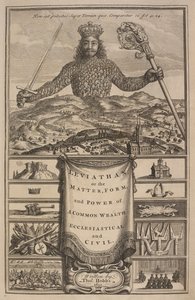 صفحة العنوان لـ "Leviathan ، أو The Matter ، Forme ، & Power of a Common-Wealth Ecclesiasticall and Civill" بقلم توماس هوبز بواسطة إبراهيم بوس
