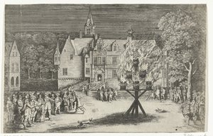 نار في زيارة الأميرة ماريا هنريتا مع الأمير ويليام الثالث إلى بريدا ، 1653 بواسطة ابراهام ديركس. سانتوريني