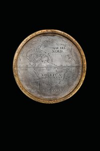 اثنين من الكرات الأرضية والسماوية استثنائية ، بدعم من هرقل وأطلس ، اوغسبورغ ، 1697-99 بواسطة إبراهيم درينتويت