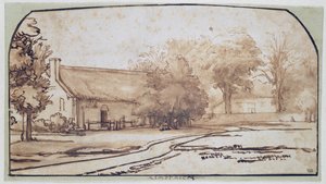 منظر طبيعي مع بيت فلاح ، 1640 (قلم وحبر بني على ورق)