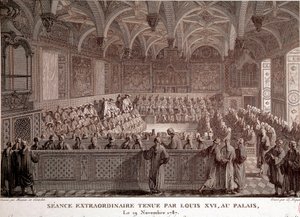 الأول من الثورة الفرنسية: جلسة استثنائية عقدها لويس السادس عشر (1754-1793) في قصر فرساي ، 19 نوفمبر بواسطة ابراهام جيرارديت