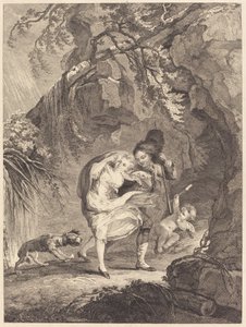 Le coup de vent (عاصفة الريح) بواسطة Abraham Girardet after Antoine Lebel