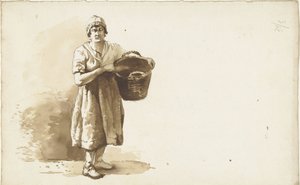 دراسة سيدة تحمل سلة تحت ذراعها