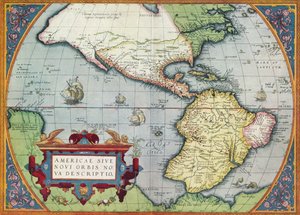 أمريكا أو العالم الجديد: من مسرح أوربيس تيراروم لأبراهام أورتيليوس ، 1570 ، 1570 ، 19 بواسطة إبراهيم أورتيليوس