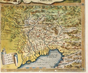 خريطة منطقة فريولي فينيتسيا جوليا ، من Theatrum Orbis Terrarum بواسطة أبراهام أورتيليوس بواسطة إبراهيم أورتيليوس