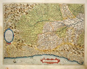 خريطة منطقة بيدمونت بإيطاليا من Theatrum Orbis Terrarum بقلم أبراهام أورتيليوس بواسطة إبراهيم أورتيليوس