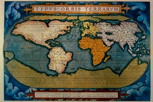The Planisphere ، رسم خرائط Anversa ، 1571 بواسطة إبراهيم أورتيليوس