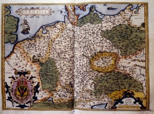 منظر لبروسيا. لوحة من طبعة "Theatrum Orbis Terrarum" لرسام الخرائط أبراهام أورتيليوس (1527-1598) بواسطة إبراهيم أورتيليوس